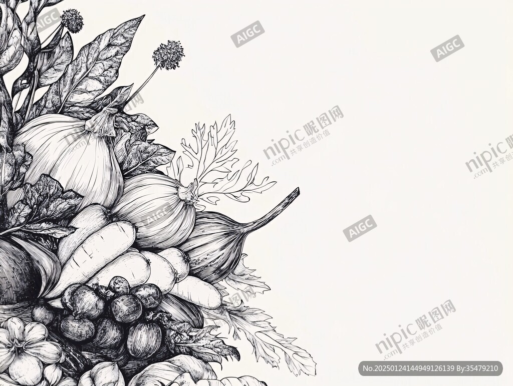 果蔬线条画