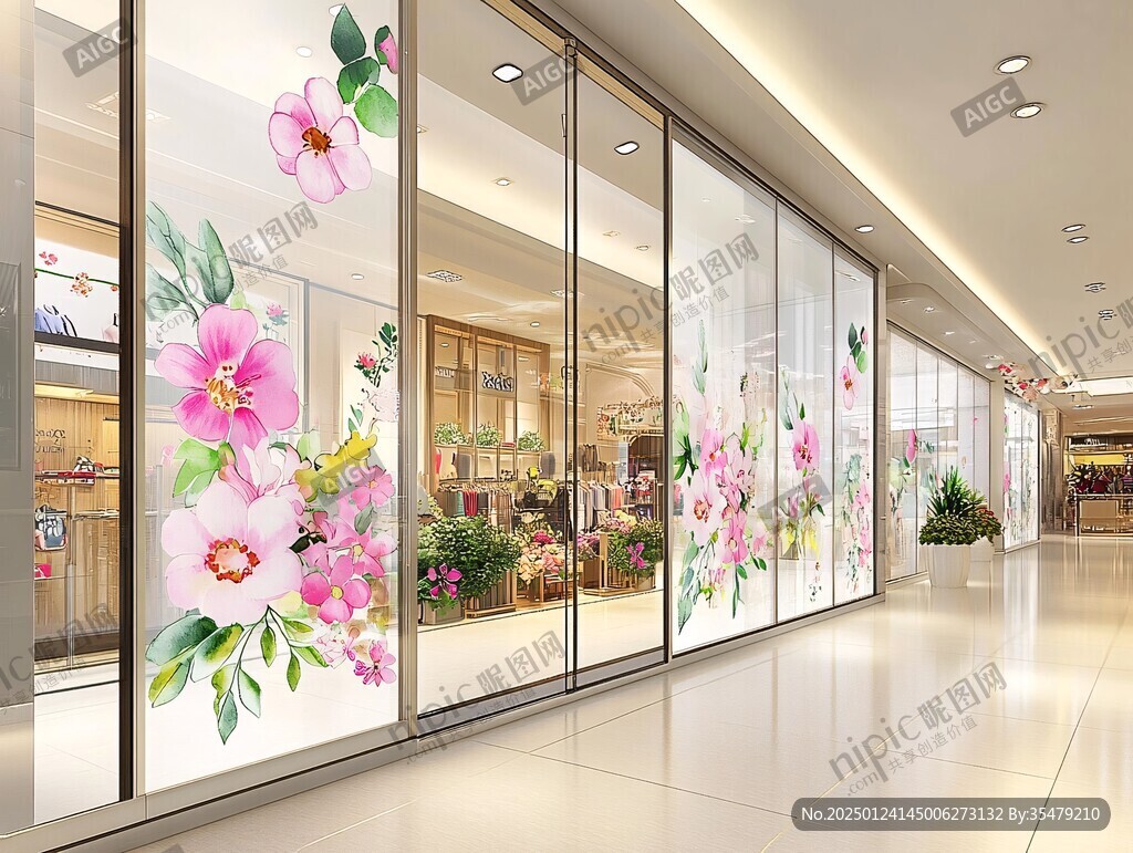 牡丹花橱窗