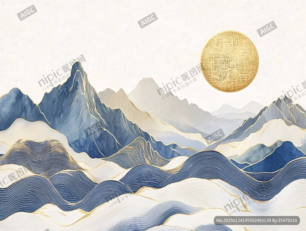 新中式金色山水