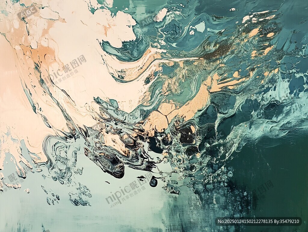 水纹液体抽象油画壁画