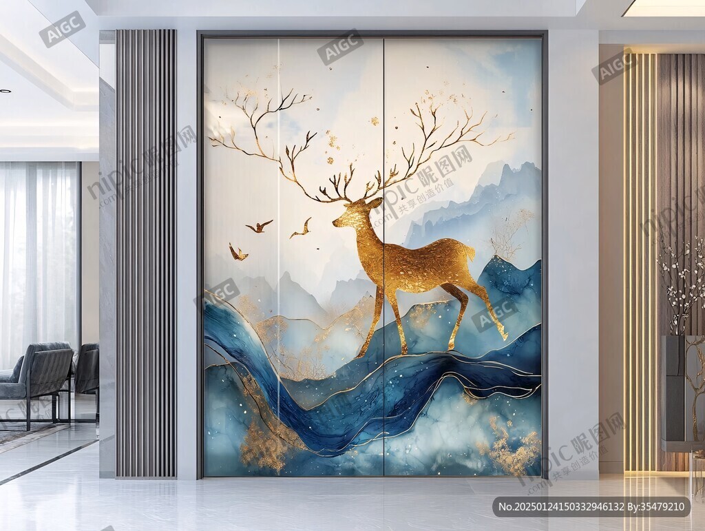 金鹿轻奢壁画