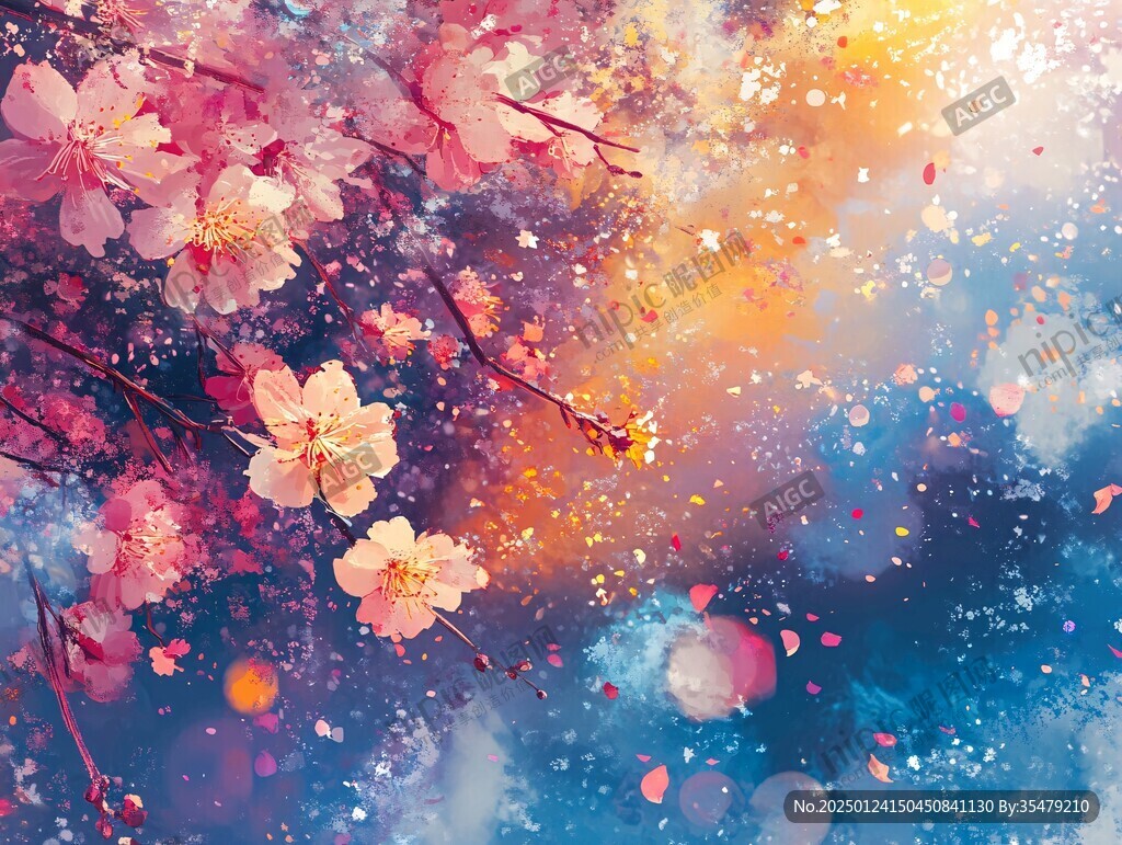 梦幻樱花背景
