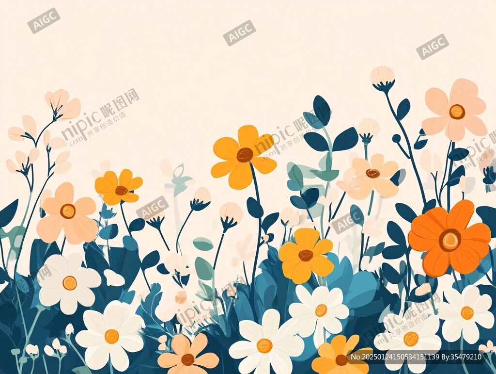 花丛插画