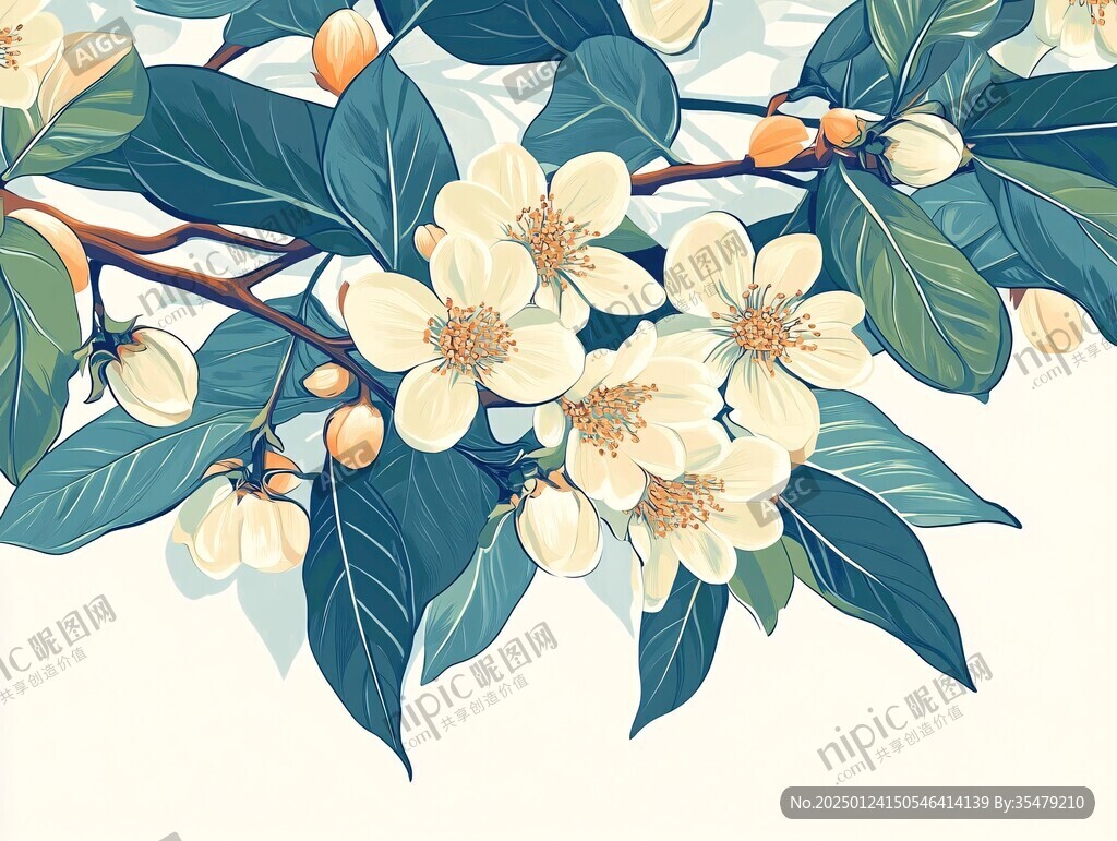 枣花手绘枣花插画
