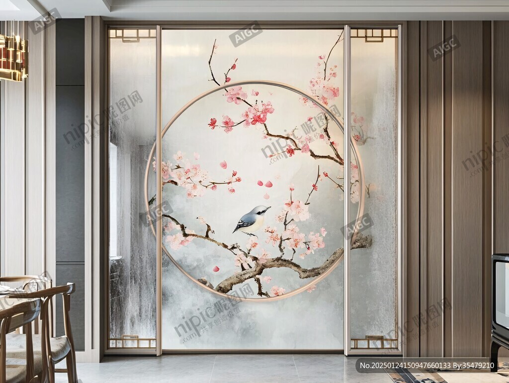 花鸟隔断门