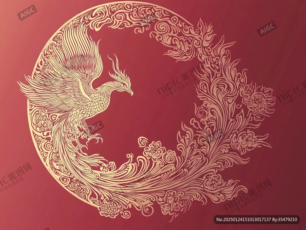 凤凰包装插画