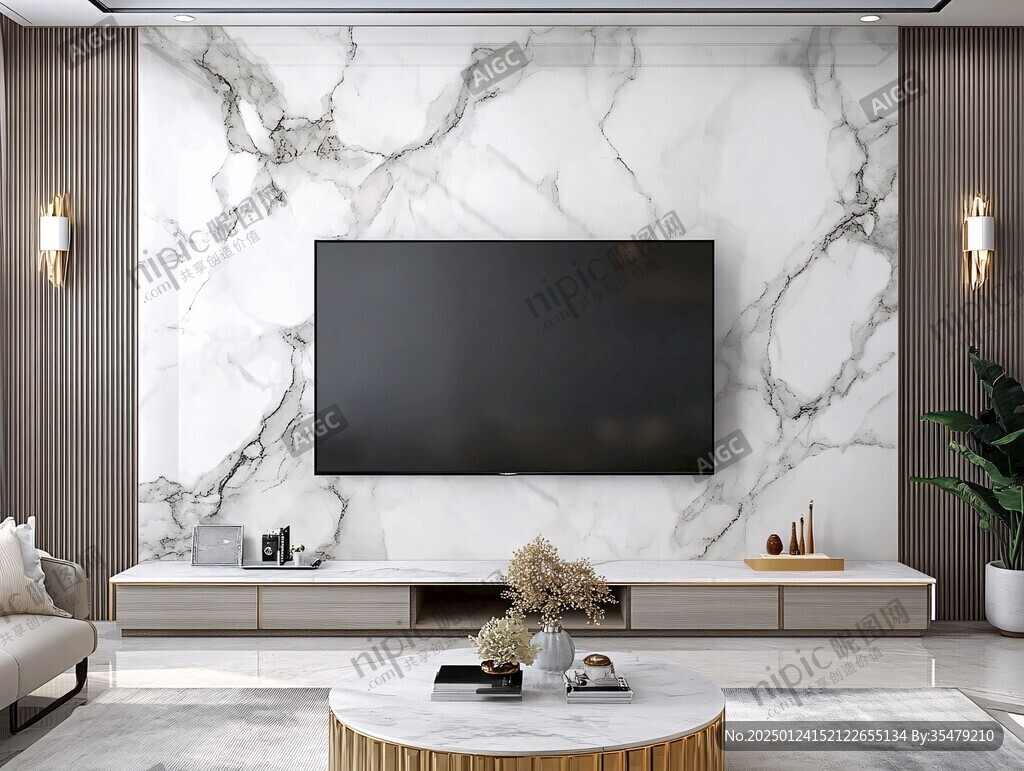 现代北欧大理石背景墙