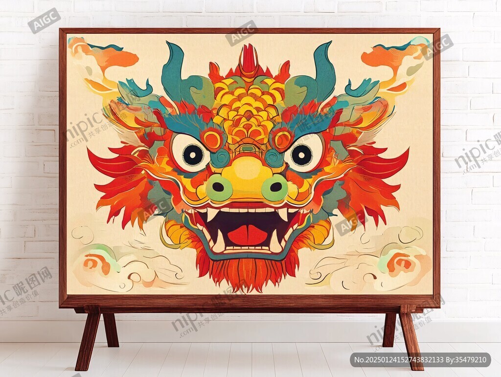 舞狮貔貅插画