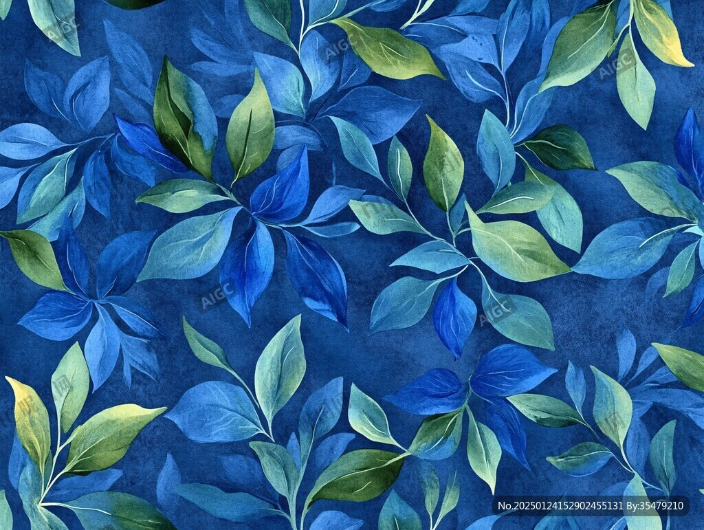 蓝色树叶底纹