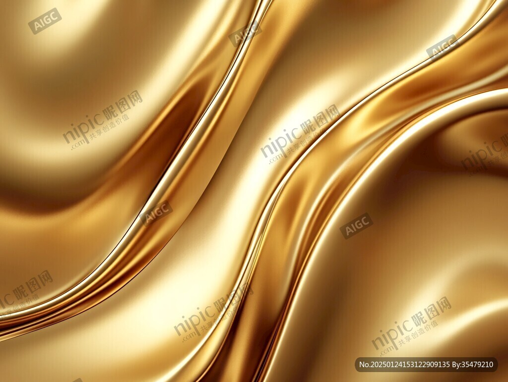 金色抽象流体纹理背景