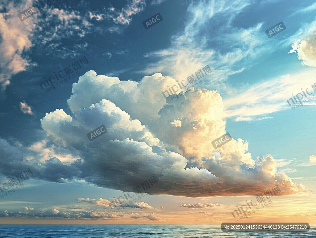 高清蓝天云海壁画