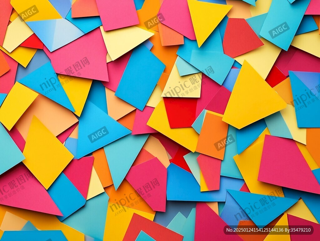 炫彩撞色立体质感背景