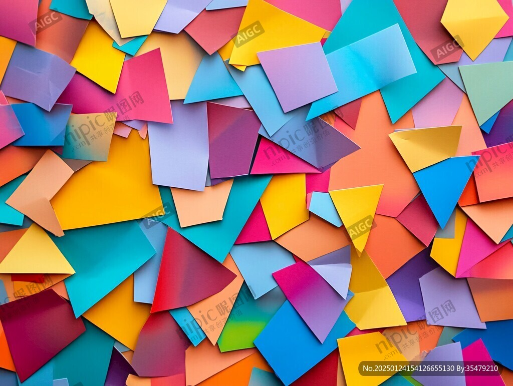 炫彩撞色立体质感背景