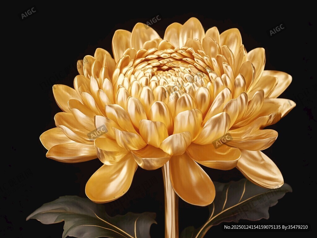 高精手绘黄金拉丝花卉