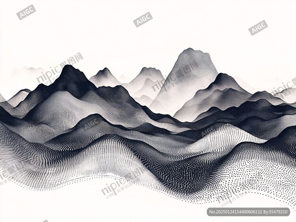 抽象线条山水背景