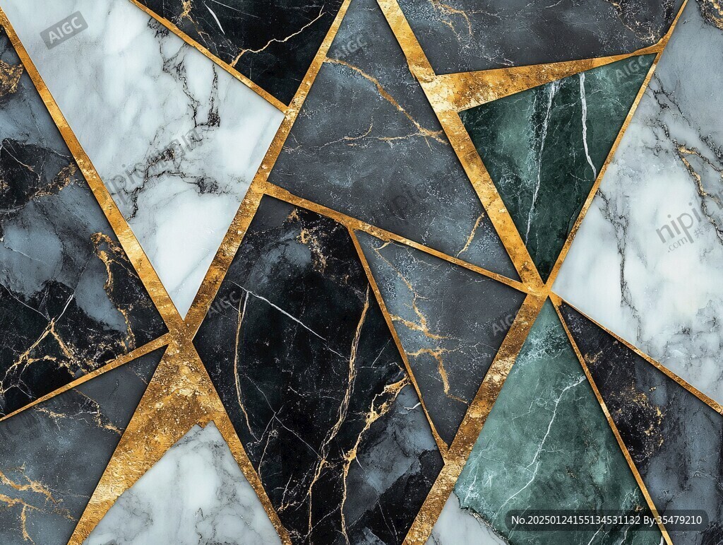 金色大理石对拼背景