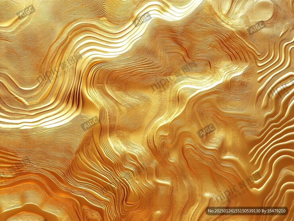 金色抽象流体纹理背景