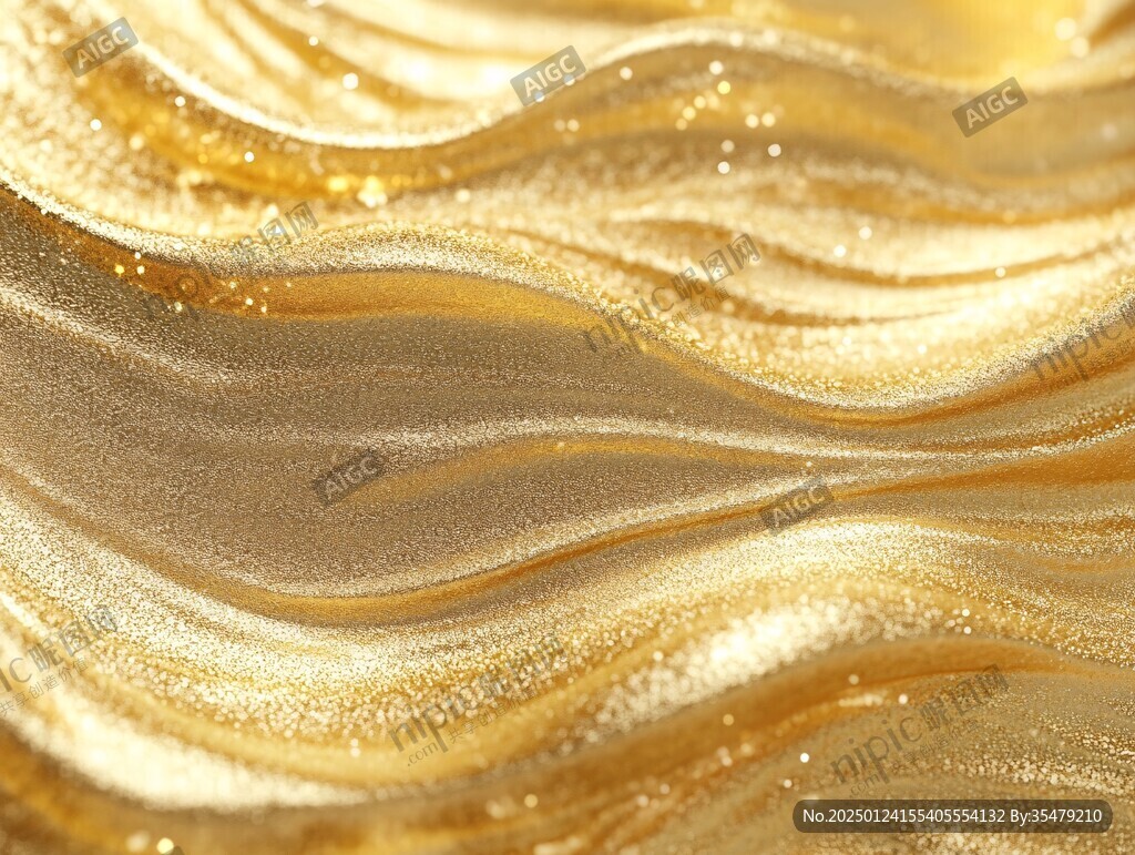 金色抽象流体纹理背景