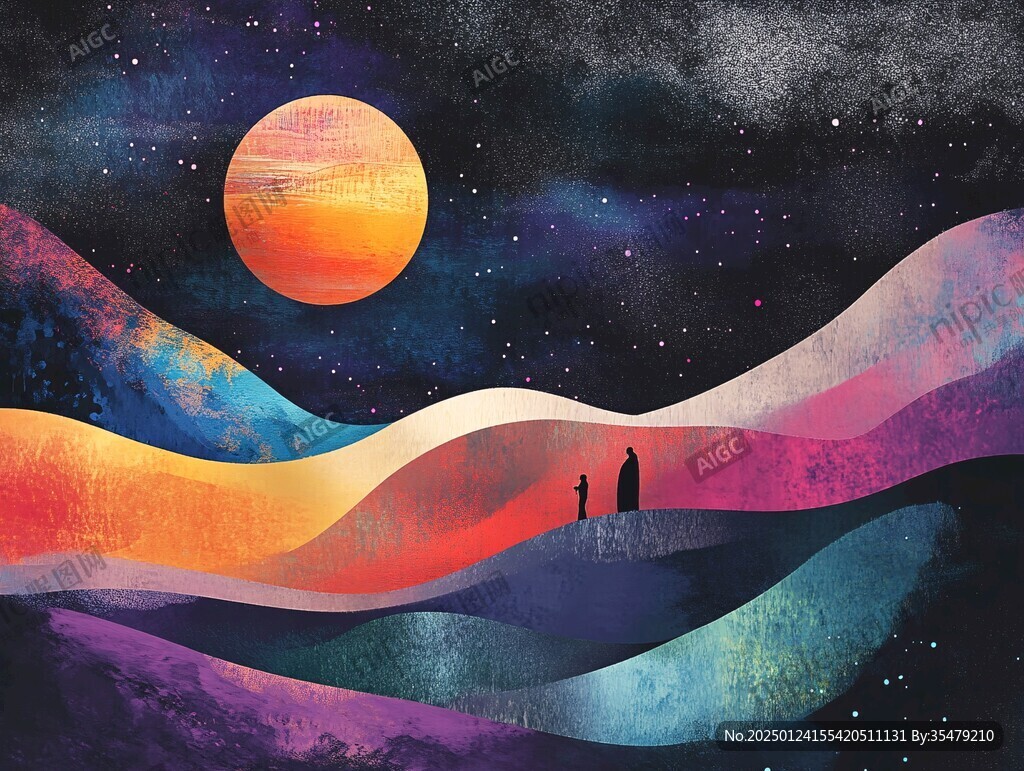 抽象写意星辰大海地产
