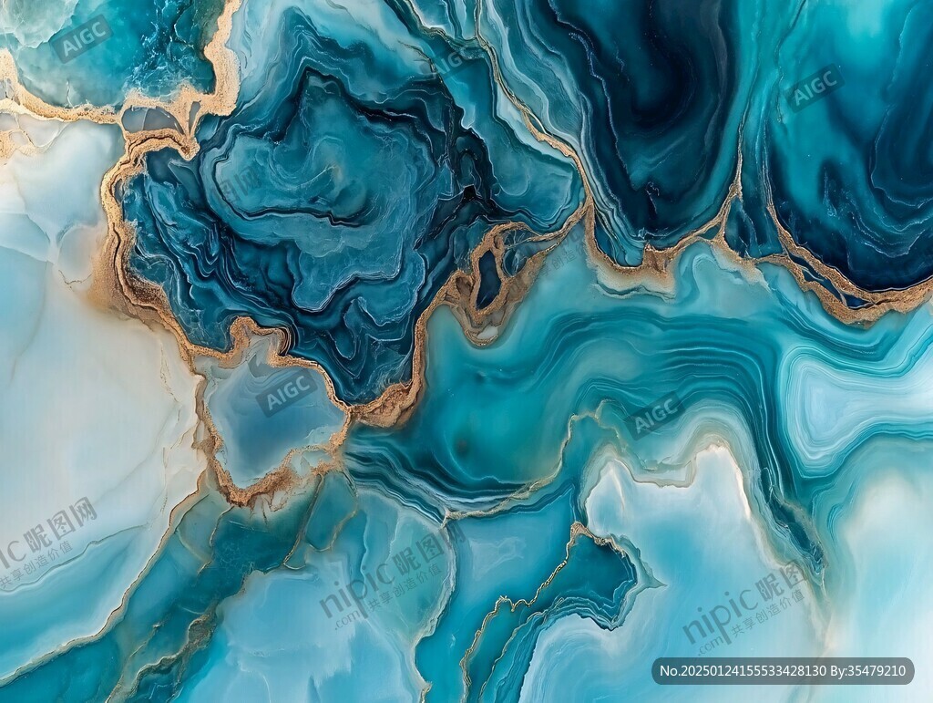 渐变抽象流体装饰画