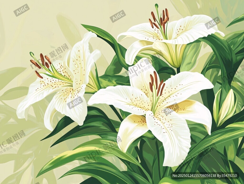 百合花插画