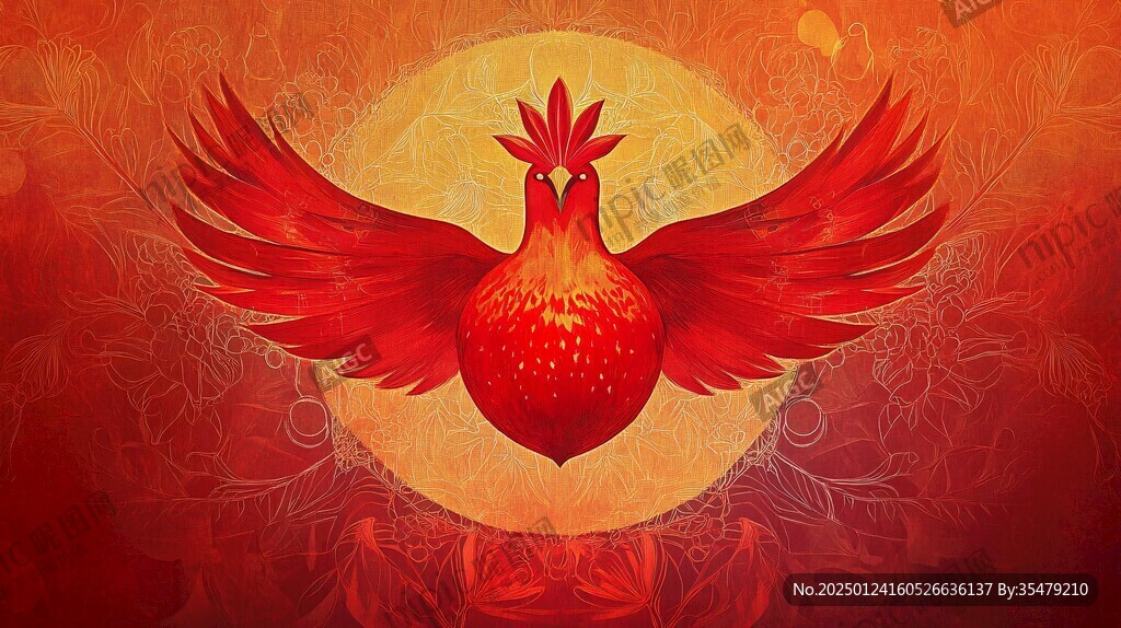 凤凰球插画