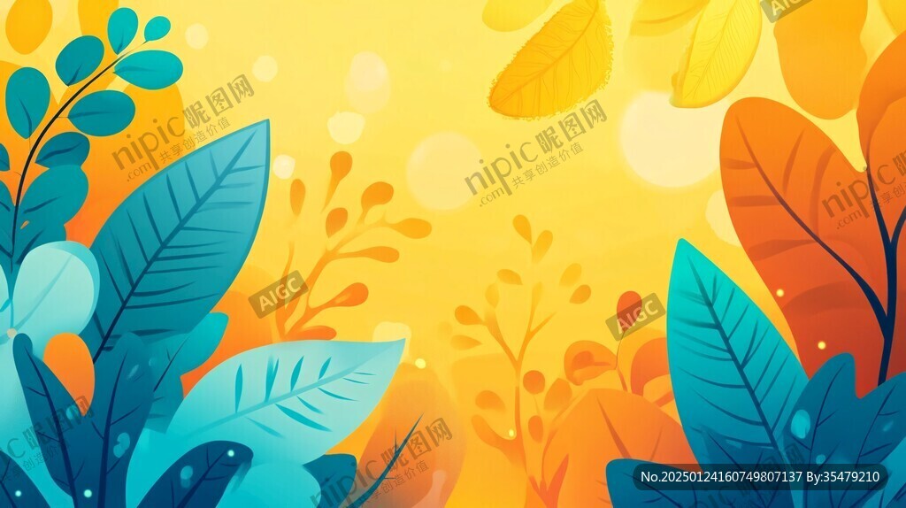 植物背景扁平插画