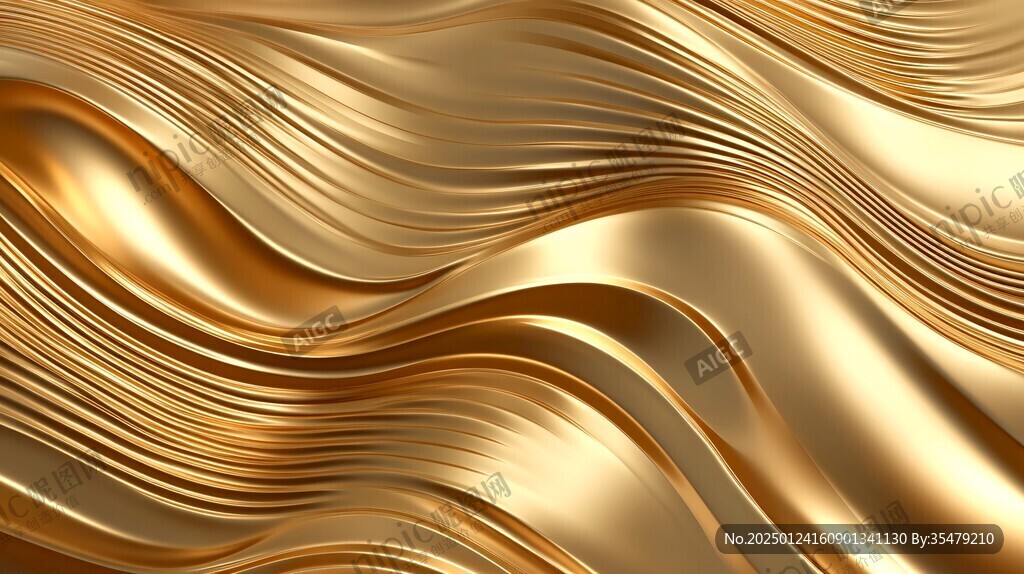 金色抽象流体纹理背景
