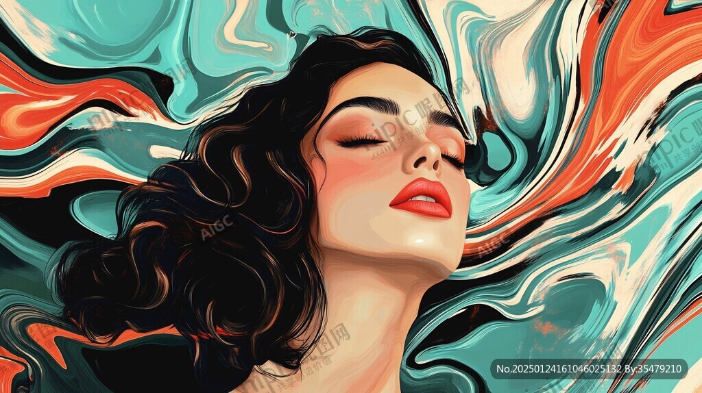 美女潮流插画