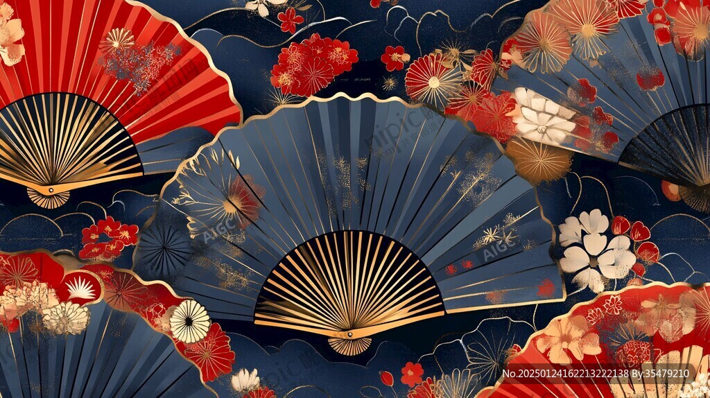 日本扇素材