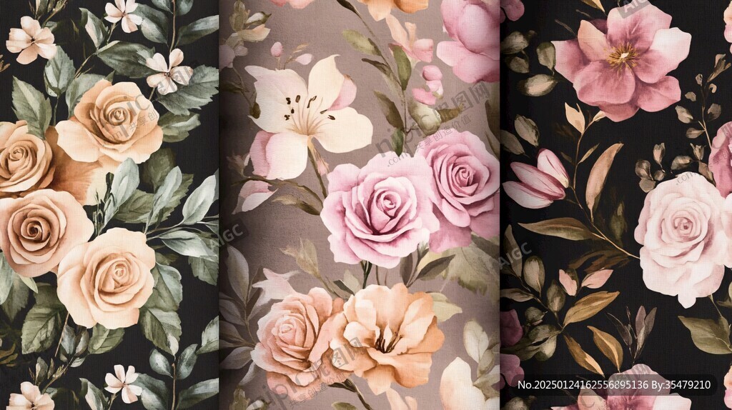 3d浮雕缤纷花卉