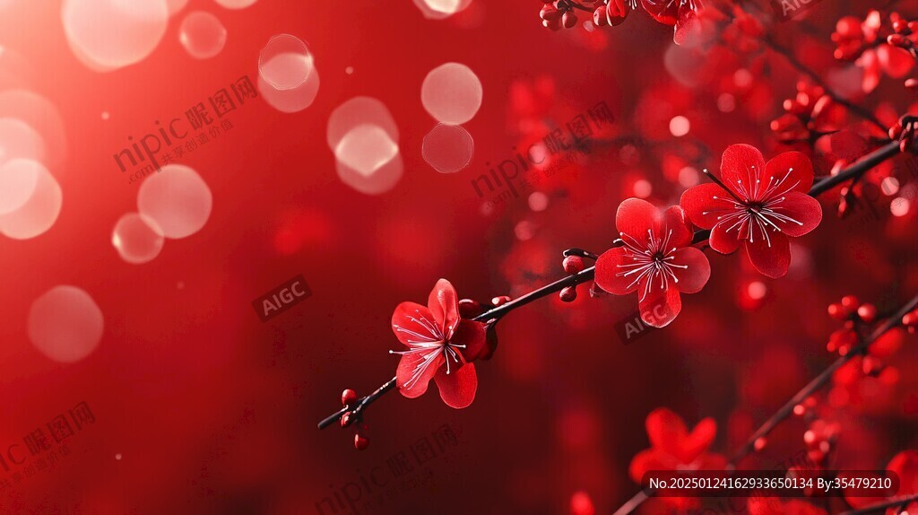 红色小花壁纸