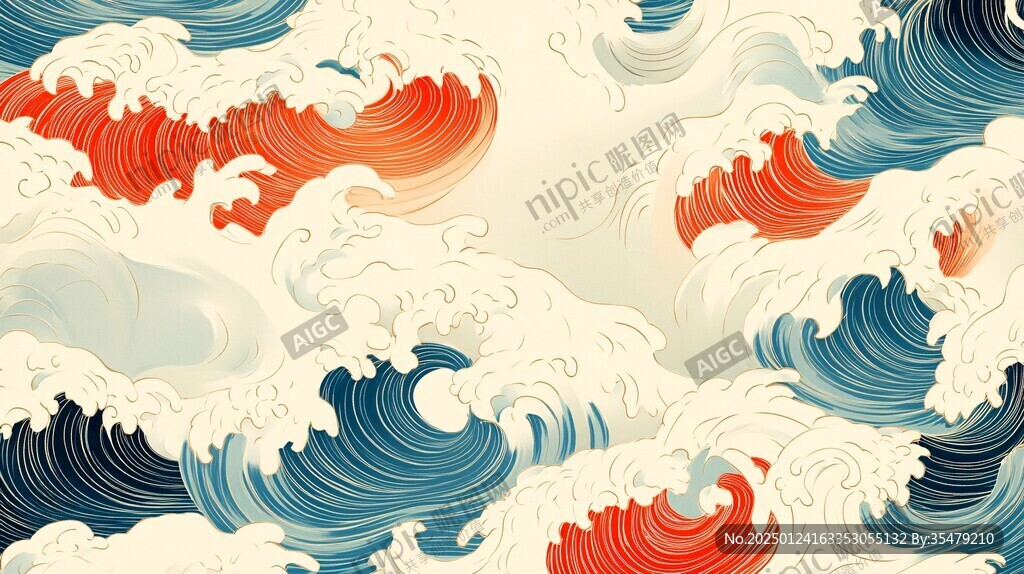 浪涛翻滚包装底纹