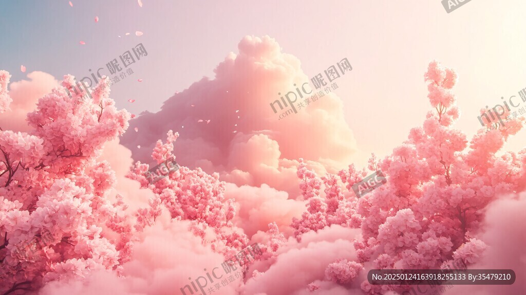 云雾般的粉色虚幻