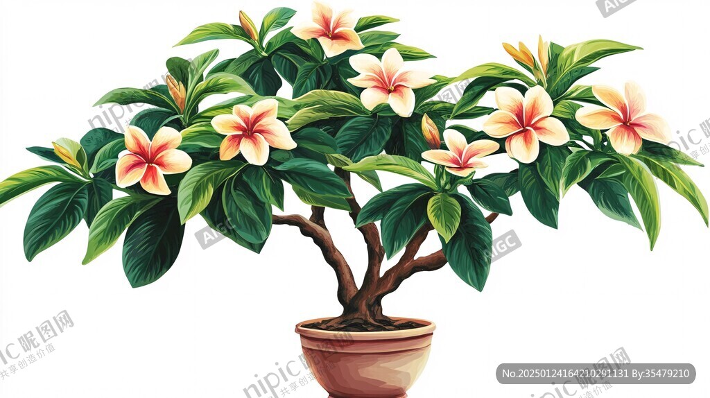 鸡蛋花手绘