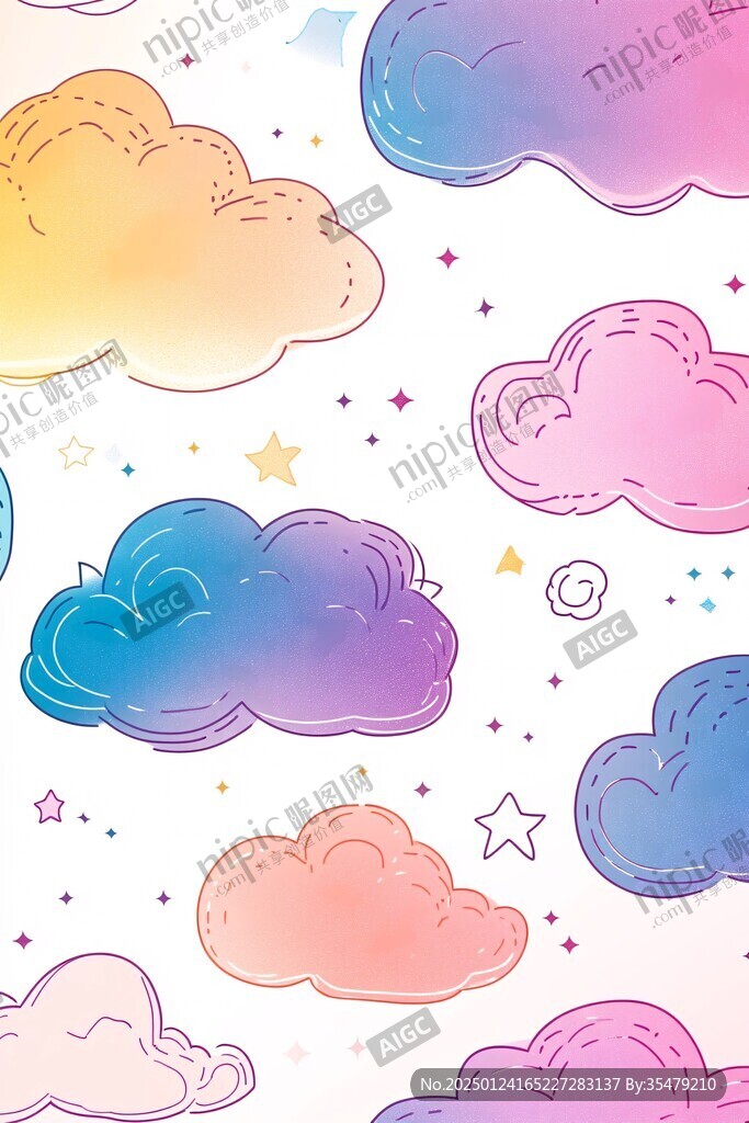 星星云朵彩虹