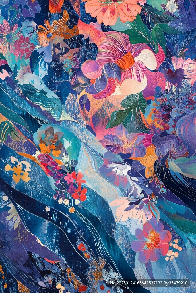 抽象花卉绚丽色彩