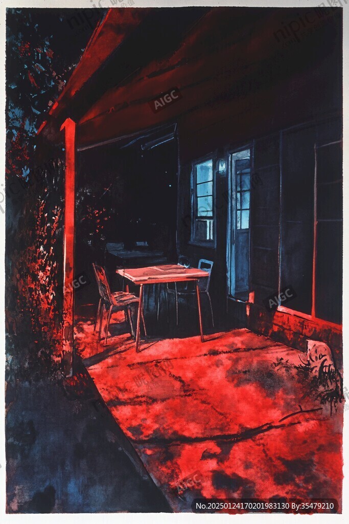 夜晚小院