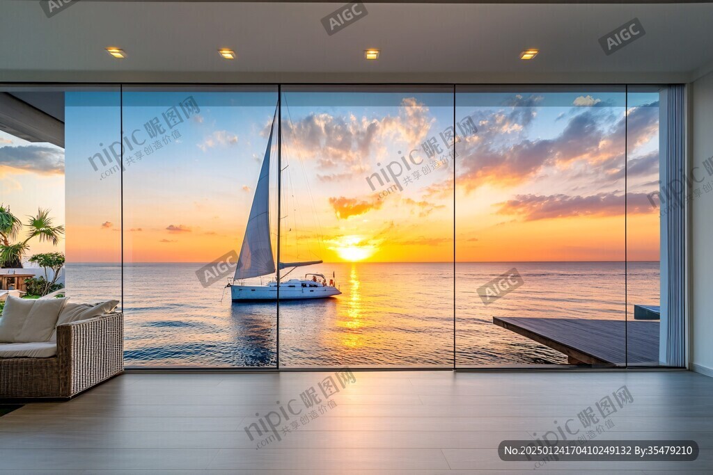 大气客厅落地门窗场景