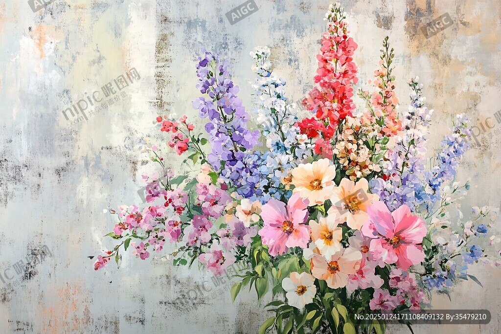 花束壁画
