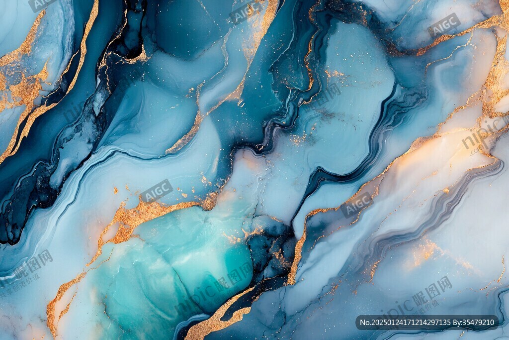 渐变抽象流体装饰画