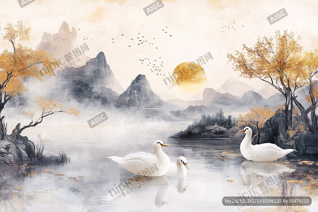 白鹅插画