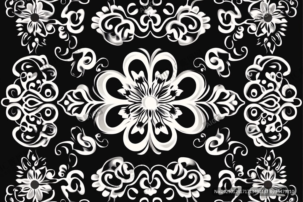黑色欧式古典花纹