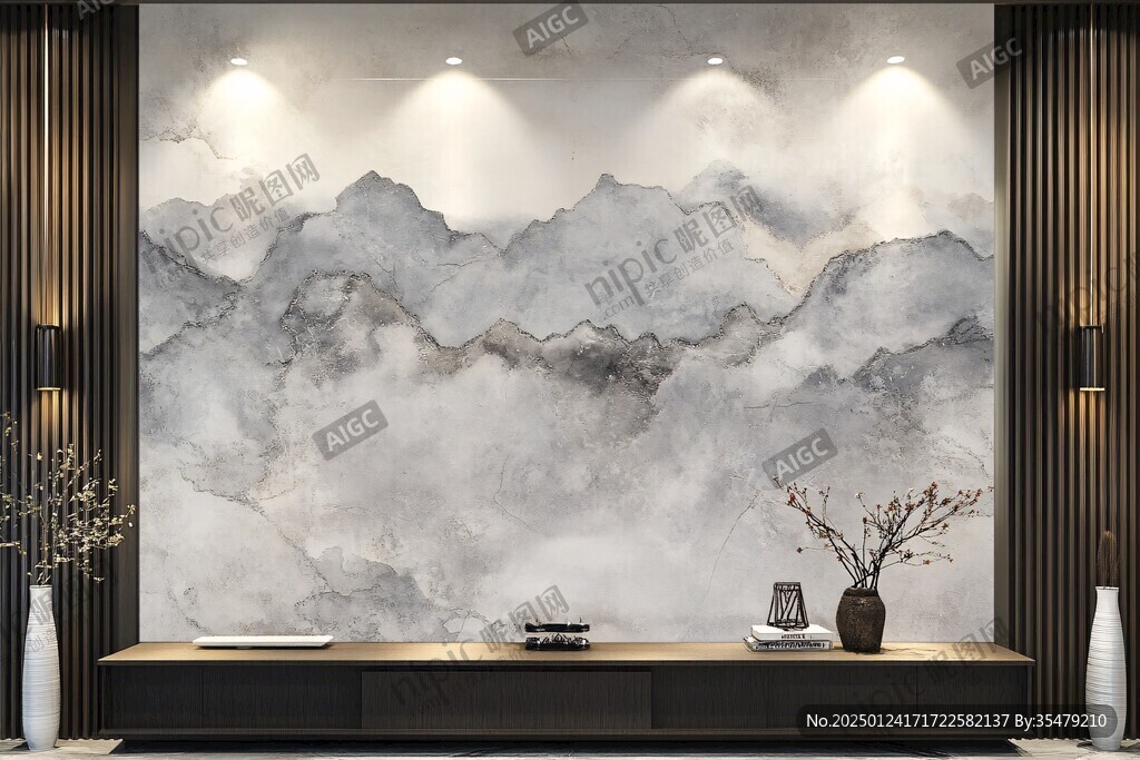 岩板山水画