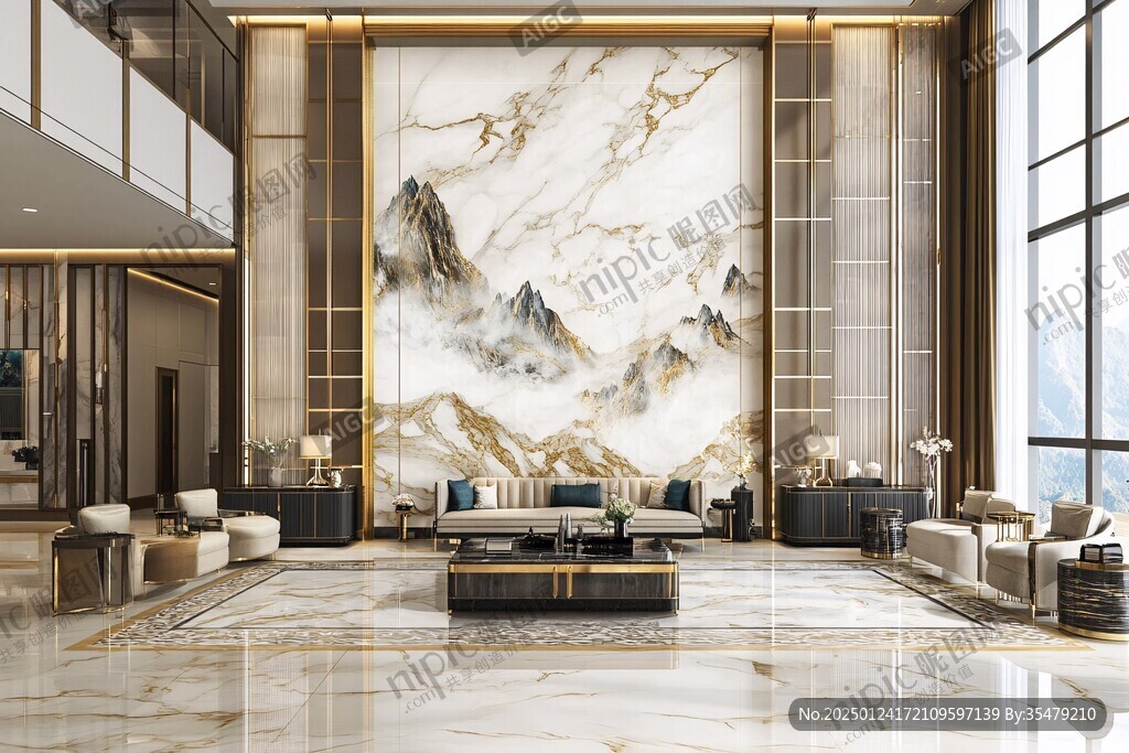 轻奢大理石背景墙