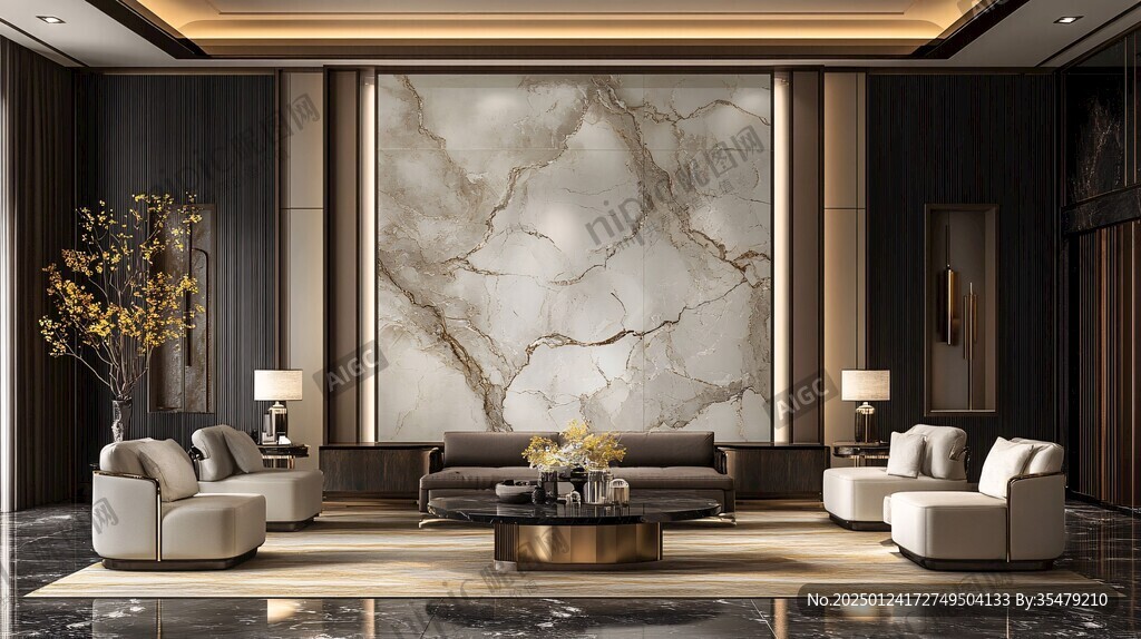 轻奢大理石背景墙