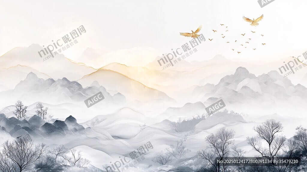 抽象古典山水背景