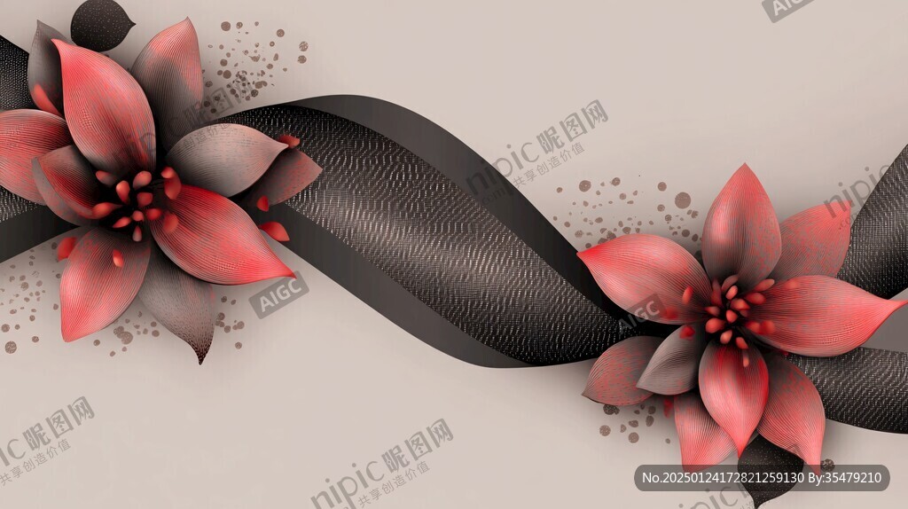 3d立体简约花