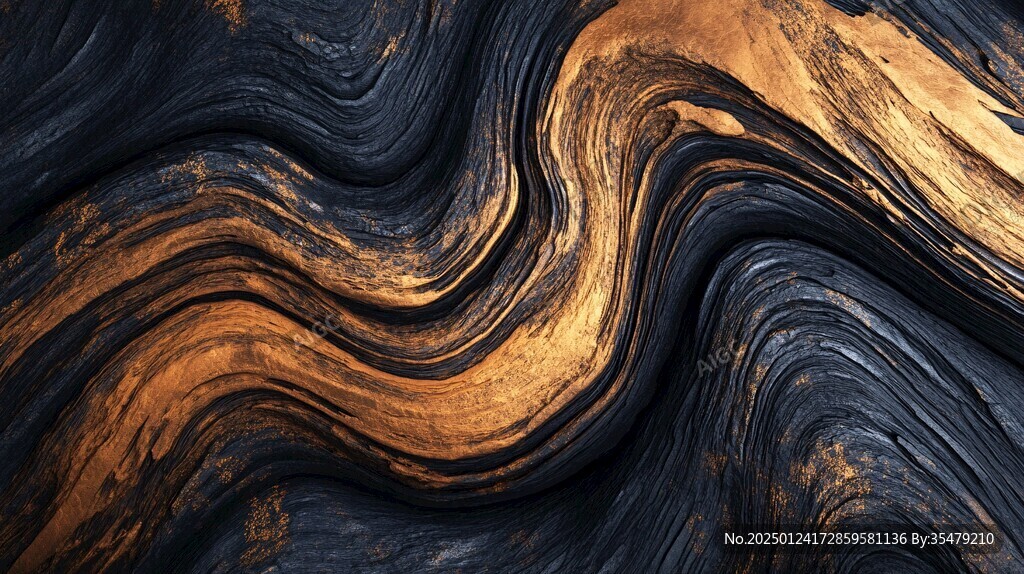 金色抽象流体纹理背景