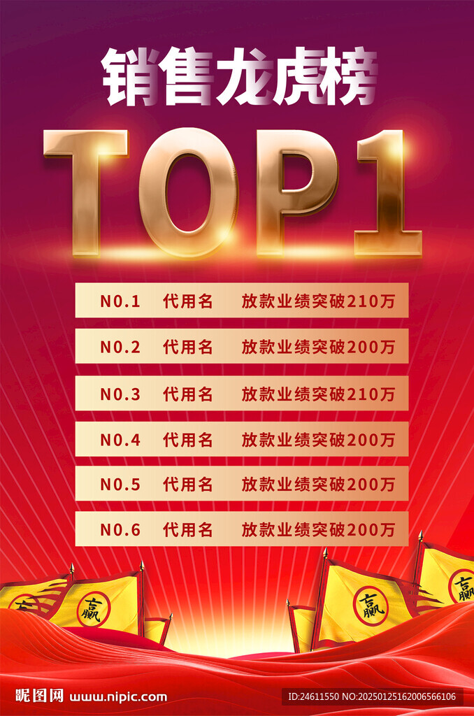 销售龙虎榜海报